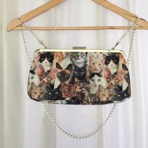 NWOT Cat Lady Box Clutch Purse